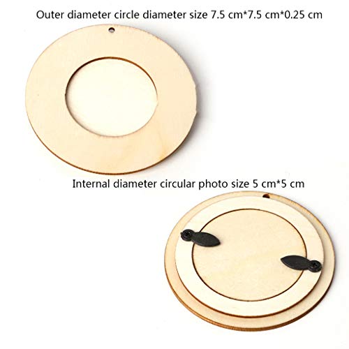 KANXINER 10 Pcs Natural Wood Slices, DIY Ornament Crafts- Round Photo Frame, Unfinished Wood CraftDecorations for Christmas Thansgiving Marriage