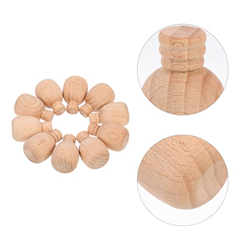Milisten 10Pcs Wooden Bottle Unfinished Wooden Peg Dolls Natural Wood Figures Bottle Shapes for Arts and Crafts Projects, 2.5X2.5X3.7CM Milisten