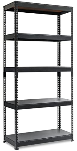 HOMEDANT 5 Tier Storage Shelves Adjustable Laminated Garage Metal Shelving Unit Heavy Duty Utility Rack Shelf Warehouse Pantry Closet Kitchen 31.9" W