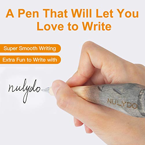 NULYDO 100% Handmade Wood Carved Animal Gel Pen | Elephant, Cute Stationary School Supply Office Supply, Fun Pen Novelty Writing Pen, Unique Gift Pen - WoodArtSupply