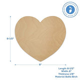 DIY Wooden Heart Cutouts for Crafts 8 inch, 1/8 inch Thick, Pack of 3 Unfinished Shapes for Valentines Day Party Décor, by Woodpeckers Woodpeckers
