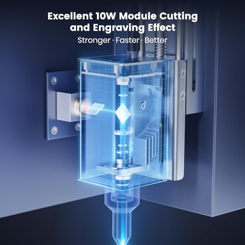 Byroras BE100 Laser Engraver, 10W Laser Cutter and Engraver Machine for Gifts, 60W Power Output, 0.01mm Precision, 400mm/s Speed, DIY Laser Engraving BYRORAS