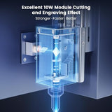 Byroras BE100 Laser Engraver, 10W Laser Cutter and Engraver Machine for Gifts, 60W Power Output, 0.01mm Precision, 400mm/s Speed, DIY Laser Engraving BYRORAS