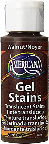 Decoart Americana Walnut Gel Stain - 2 Pack 2oz Walnut Wood Stain Solution Finish, Water Based Stain Gel for Wood Board, Wood Planks, Wood Decor,