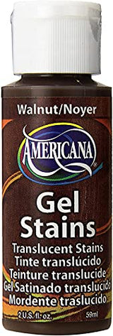 Decoart Americana Walnut Gel Stain - 2 Pack 2oz Walnut Wood Stain Solution Finish, Water Based Stain Gel for Wood Board, Wood Planks, Wood Decor, DecoArt