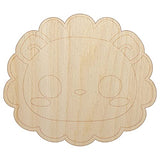 Charming Kawaii Chibi Lion Face Blushing Cheeks Unfinished Wood Shape Piece Cutout for DIY Craft Projects - 1/4 Inch Thick - 6.25 Inch Size Sniggle Sloth