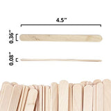 Makerstep 200 Natural Wood Craft, Popsicle Sticks for Crafts 4.5 Inch, Waxing Spatulas, Epoxy Resin Stirring, Ice Cream Candy Making and Garden Makerstep