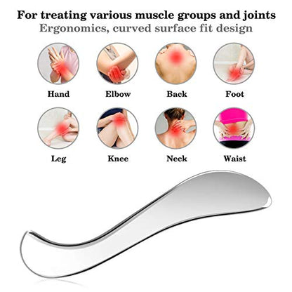 Rylpoint Guasha Massage Tool, Grade Stainless Steel Scraping Tool for Soft Tissue Scraping,Upgrade Massage Tool, Physical Therapy Stuff,Used for - WoodArtSupply