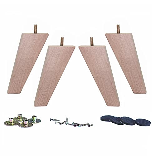WEICHUAN Unfinished Beech Wood Tapered Replacement Sofa Couch Chair Ottoman Loveseat Coffee Table Cabinet Wood Furniture Feet Furniture Wood WEICHUAN