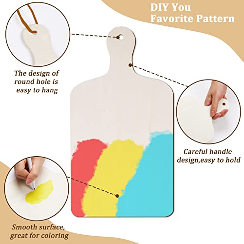 Mini Wooden Cutting Board Small Charcuterie Boards for Craft with Handle Unfinished DIY Cooking Board for Kitchen Decor Vegetable Fruit Supply(11.8 x gisgfim