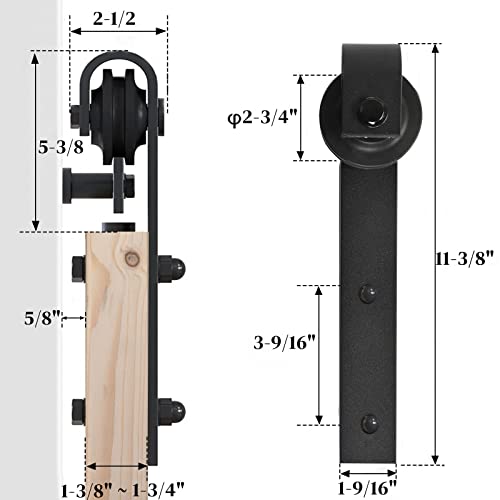 Winado 36" x 84" Sliding Barn Door, DIY Unfinished Interior Door with 6.6 FT Sliding Door Hardware Kit and Handle/Solid Spruce Wood/Predrilled Holes - WoodArtSupply