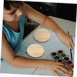 Tofficu 10pcs Round Bamboo Unfinished Circle Premium Unfinished Slices Painting Circle Unfinished Bamboo Chips Bamboo Slices DIY Hanging Tags Kids Tofficu