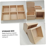 TEHAUX 2pcs No Cover Wooden Box Jewelry Holder Container Wooden Treasure Chest Unfinished Wood Boxes Small Wooden Boxes with Lids Sundries Storage TEHAUX