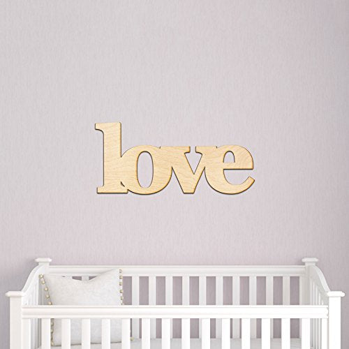 Love Wood Sign Home Decor Gallery Wall Art Unfinished GIA 18" x 8" Woodums
