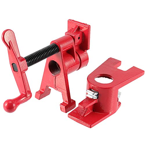 ZEONHAK 4 Pack 3/4 Inches Pipe Clamp, Wood Gluing Pipe Clamp Set, Heavy Duty Woodworking Cast Iron Clamp for Metalworking, Woodworking and Frame ZEONHAK
