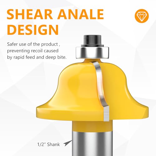 Newdeli 35 Pcs Tungsten Carbide Tipped Router Bit Set 1/2 Inch Shank for Woodworking Beginners and Commercial Users with Aluminum Alloy Storage Box Newdeli