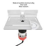 Router Lift System Full Installation Set, Aluminum Woodworking Insert Base Plate for Router Table Saw, Metal Router Lift System Kit (Silver) Fafeicy