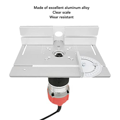 Router Lift System Full Installation Set, Aluminum Woodworking Insert Base Plate for Router Table Saw, Metal Router Lift System Kit (Silver)