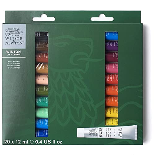 Winsor & Newton Winton Oil Color Paint Set, 20 x 12ml (0.4-oz) Tubes - WoodArtSupply