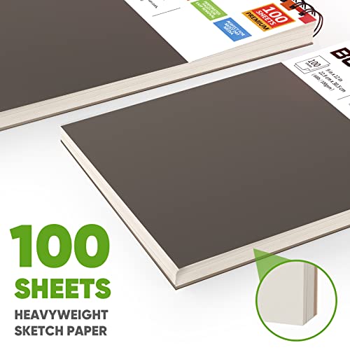 Soucolor 9" x 12" Sketch Book, 1-Pack 100 Sheets Spiral Bound Art Sketchbook, Acid Free (68lb/100gsm) Artist Drawing Book Paper Painting Sketching Soucolor