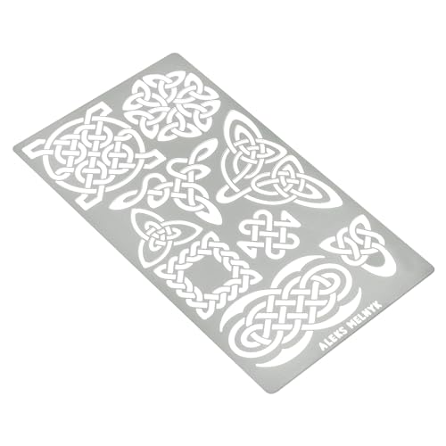 Aleks Melnyk #37.3 Metal Journal Stencil, Pyrography Celtic Patterns, Wicca Stencil, Celtic Knot Stencil, Viking Stencil, Wood Burning Template, Wood - WoodArtSupply