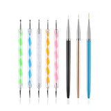 FULINJOY 5PCS Dotting Pens with 3 PCS Nail Painting Brushes, Nail Art Design Tools FULINJOY