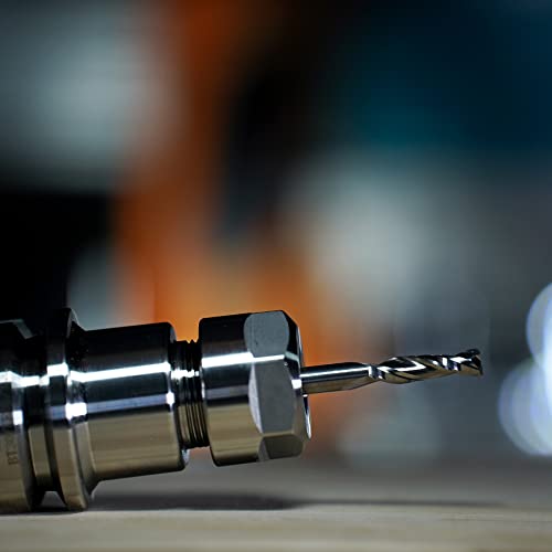 SpeTool 5Pcs Spiral Router Bits UpCut 1/4 inch Cutting Diameter 1/4 inch Shank Router Bit Set HRC55 Solid Carbide CNC End Mill for Woodworking SpeTool