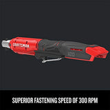 CRAFTSMAN V20 Cordless Ratchet Wrench, 3/8 inch Drive, 300 RPM, up to 35 ft-lbs of Torque, Bare Tool Only (CMCF930B) Craftsman