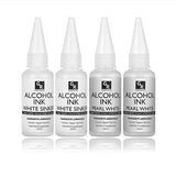 White &Pearl Alcohol Ink Set- 4 Colors for Resin Art | 2x20ml Pearl White | 2x20ml Sinking White Alcohol Based Ink GR DZPLUS