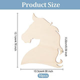 OLYCRAFT 10pcs Unfinished Wood Horse Blank Wood Slices Horse Shape Wooden Pieces Unfinished Blank Slices Natural Wood Cutouts for DIY Project OLYCRAFT
