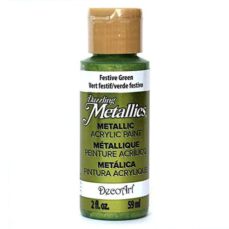 DecoArt Dazzling Metallics 2-Ounce Festive Green Acrylic Paint DecoArt