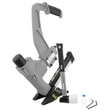 NuMax SFL618 Pneumatic 3-in-1 15.5-Gauge and 16-Gauge 2" Flooring Nailer / Stapler with Flooring Mallet and Interchangeable Base Plates, Grey NuMax