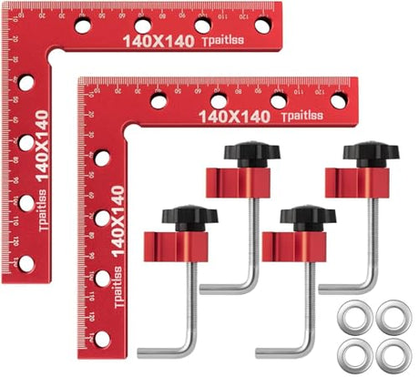 Tpaitlss Aluminum Alloy 90 degree Positioning Square 5.5" Right Angle Clamp 140x140mm L Ruler Woodworking Carpenter Tools tpaitlss