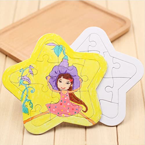 Toyvian Sublimation Blank Puzzle, 4 Pcs Kids Coloring Blank Puzzle, Four Shapes Drawing Board, Use As Party Favors, DIY Invites and More (Random Toyvian