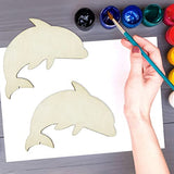 20pcs Unfinished Dolphin Shaped Wood Cut Out Dolphin Wood DIY Crafts Cutouts Blank Wooden Dolphin Shaped Shaped Hanging Ornaments for Wedding JEKEJIAJIU
