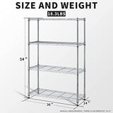 HCY 4-Tier, Shelf Heavy Duty, Shelving Unit NSF Height Adjustable Metal Storage Rack for Laundry Bathroom Kitchen Garage Pantry Organization 1000 LBS HCY