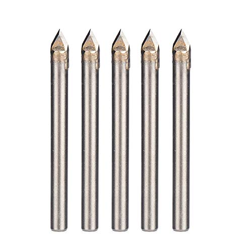 HUHAO 5PCS 60 Degree Router Bits CNC Engraving Router Bit 3D Pyramid Stone Engraving Bits Carving V Bit with 1/4 Shank Router Bit for Stone