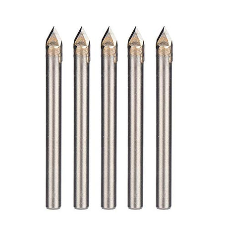 HUHAO 5PCS 60 Degree Router Bits CNC Engraving Router Bit 3D Pyramid Stone Engraving Bits Carving V Bit with 1/4 Shank Router Bit for Stone HUHAO