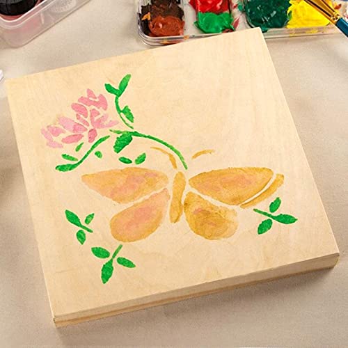 ZOENHOU 10 PCS 8 x 8 Inch Wood Canvas Boards, Unfinished Square Wood Canvas, Cradled Wood Panels for Painting, Pouring Art, Crafts ZOENHOU