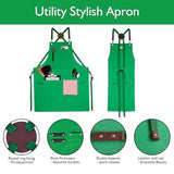 Stenffy Handmade Work Apron, Cotton Canvas, Multiple Pockets, Adjustable Cross Back Weight Apron, BBQ Cafe Kitchen Painting Carpenter Artist Apron, Stenffy