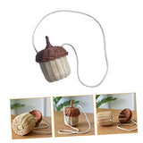 Cabilock 2 pcs Rattan Satchel Hanging Basket sandy cheeks costume Rattan Storage Basket acorn shaped bag summer shoulder bag bohe foraging bag rattan Cabilock
