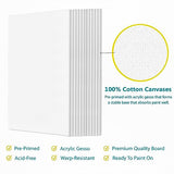 KEFF Canvases for Painting - 9x12 12 Pack Art Paint Canvas Panels Set Boards - 100% Cotton Primed Painting Supplies for Acrylic, Oil, Tempera & KEFF