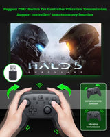 AOJAKI Bluetooth Adapter for PS4/ PS5/ Switch Pro Controller PS4 Controller Adapter for PC/Android TV Box/Tesla/Steam, Compatible with Official PS4/ AOJAKI