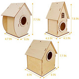 Glintoper Art Craft Wood Toys for Kids, 4 Pack DIY Bird House Kit Painting Puzzle DIY Wooden Assembly, Build and Paint Birdhouse, Include Paints & Glintoper