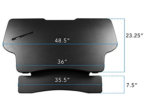 Mount-It! Height Adjustable Standing Desk Converter | 48” Wide Tabletop Sit Stand Desk Riser with Gas Spring | Stand Up Computer Workstation Fits Mount-It!
