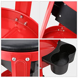 DNA Motoring TOOLS-00197 Round Mechanics Roller Seat Creeper Stool With Padded Cushion, Tool Storage Drawer & Tray, 300 Lbs Max Weight Capacity DNA MOTORING