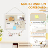 DOLLAR BOSS Bulletin Boards with Linen 1-Pack 16''X 12'' Double-Sided Cork Board for Walls Wood Framed Bulletin Boards, Small Pin Board for Home DOLLAR BOSS