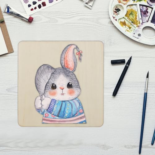 HOIGON 30 PCS Square Unfinished Wood Pieces, 6 x 6 Inch Blank Basswood Wooden Sheets Wooden Cutout for Crafts, DIY, Painting HOIGON