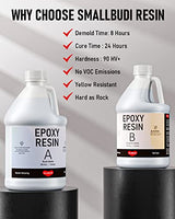 Smallbudi 2 Gallon Crystal Clear Epoxy Resin Kit, High Gloss & Bubbles Free Resin Supplies for Coating and Casting, Molds, Jewelry Making, DIY Art, Smallbudi