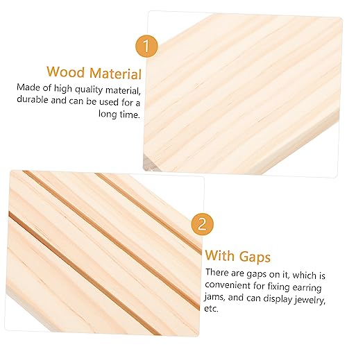 Holibanna jewelry display stand Bracelet Holder Shelves Wood Showcase Portable Earring Display Holder Merchandise Solid Organizer Unfinished Ring Holibanna